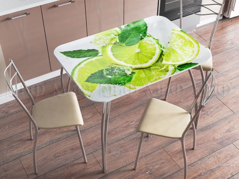 Стол Обеденный Овальный Фотопечать/Разные Цвета (Ширина 1000 мм  х Глубина 700 мм)