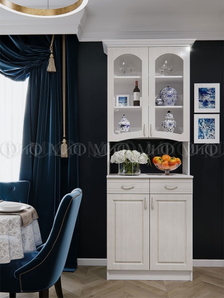 Буфет Кармен 2-х Створчатый МДФ (Ш-800 x Г-430 х В-2250 мм)/Разные Цвета