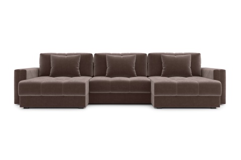 Диван п-образный тик-так Монарх М1О2 коричневый