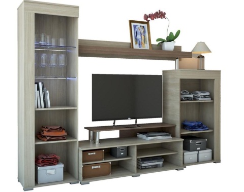 Гостиная Соло №9 Шимо Светлый/Шимо Темный (Д-2508 х В-1832 х Г-449 мм)